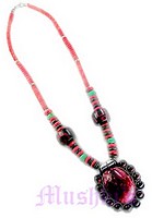 Resin Oval Pendant Necklace - click here for large view